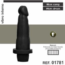 PROTESE 16X14CM COM VIBRO SEM ESCROTO SEM VENTOSA AEE PRETO