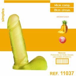 PROTESE AROM 14X13CM S/VIBRO C/ESCROTO S/VENTOSA AEE ABACAXI