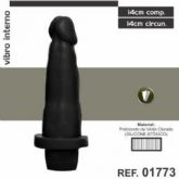 PROTESE 14X14CM COM VIBRO SEM ESCROTO SEM VENTOSA AEE PRETO