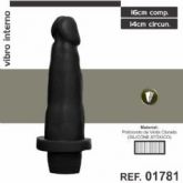 PROTESE 16X14CM COM VIBRO SEM ESCROTO SEM VENTOSA AEE PRETO