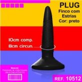 PLUG ANAL SEM VIBRO AEE FINCO COM ESTRIAS PRETO (PLUG07) -