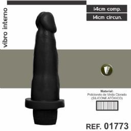 PROTESE 14X14CM COM VIBRO SEM ESCROTO SEM VENTOSA AEE PRETO