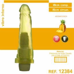 PROTESE AROM 18X15CM C/VIBRO S/ESCROTO S/VENTOSA AEE ABACAXI