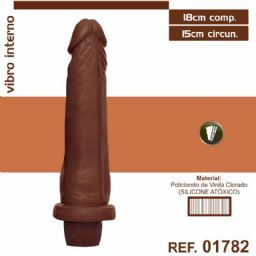 PROTESE 18X15CM COM VIBRO SEM ESCROTO SEM VENTOSA AEE MARRO