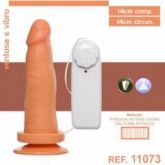 PROTESE 14X14CM COM VIBRO SEM ESCROTO COM VENTOSA AEE PELE (