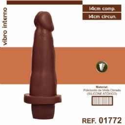 PROTESE 14X14CM COM VIBRO SEM ESCROTO SEM VENTOSA AEE MARROM